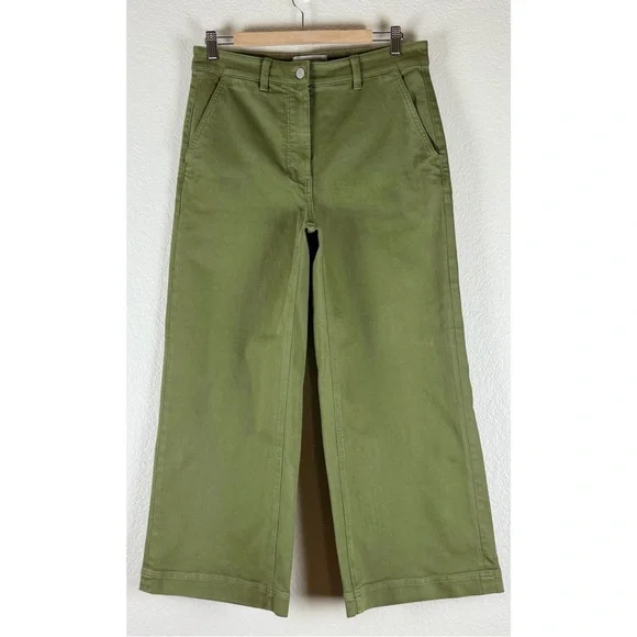 Everlane Women's Wide-Leg Pants in Olive Green - Picture 3 of 9